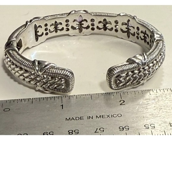 Judith Ripka Sterling Silver 925 Amethyst Cuff Bracelet 7” - Picture 6 of 8